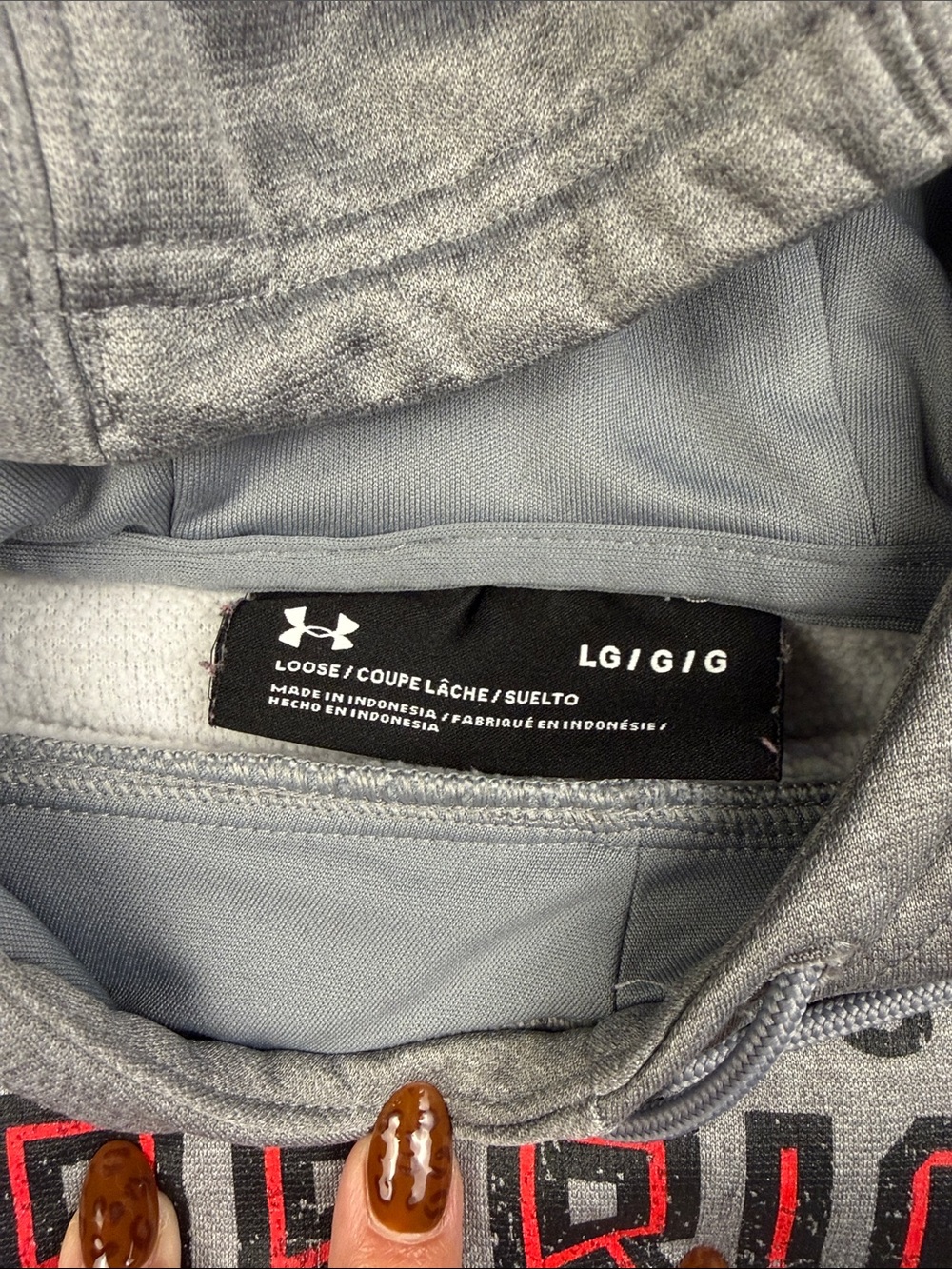 Under Armour East Strousburg Gray Warriors Hooded Zip-Up Sweatshirt - Picture 3 of 3